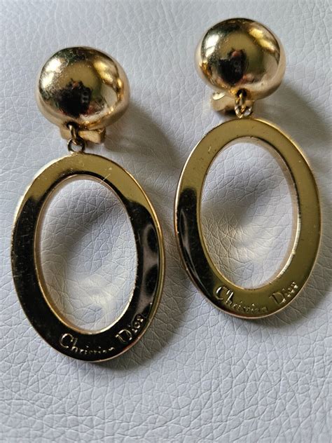 dior earrings hoops|authentic christian dior earrings.